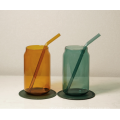 Garrafa de água de vidro colorido para beber